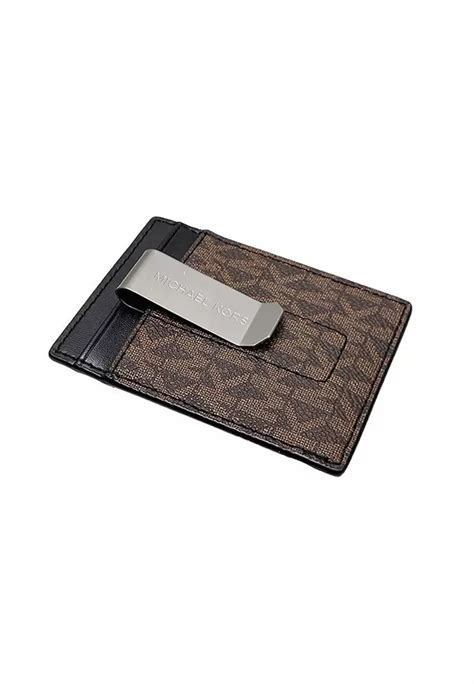 michael kors men's leather money clip card case|Michael Kors Men’s Leather Gifting Money Clip Card Case Box .